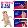 how-to-use-chomchom-roller-steps A three-step guide on using the remover: first roll over the hair, then press the button to open the catch chamber, and finally remove the collected fur for disposal